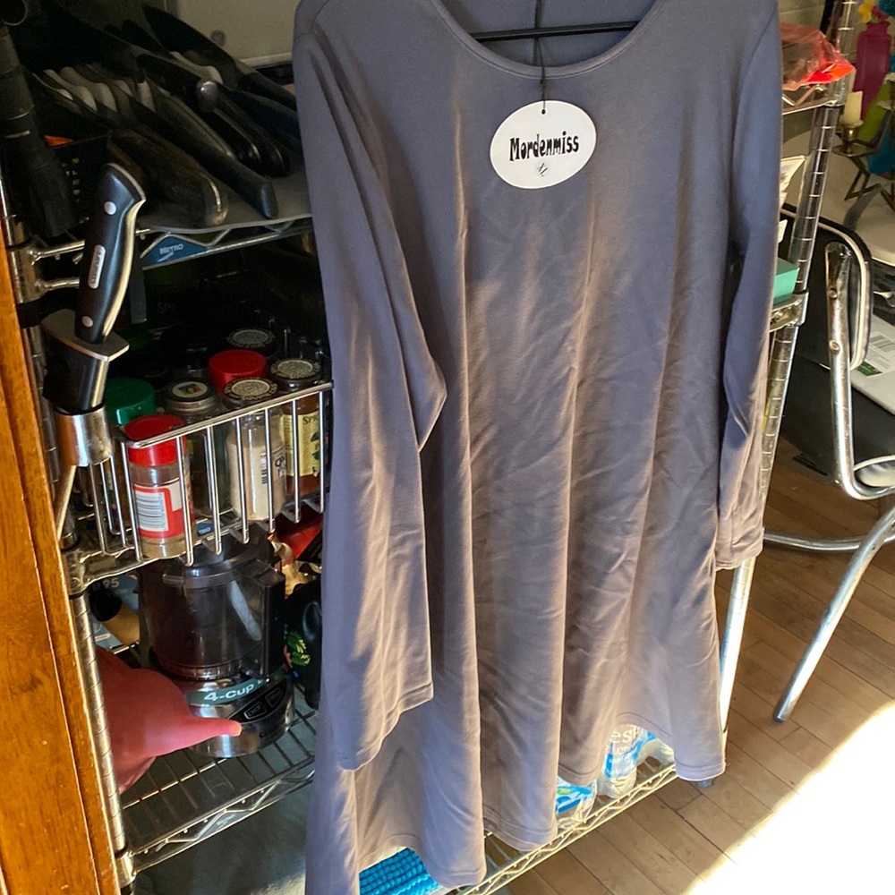 Grey knit swing dress